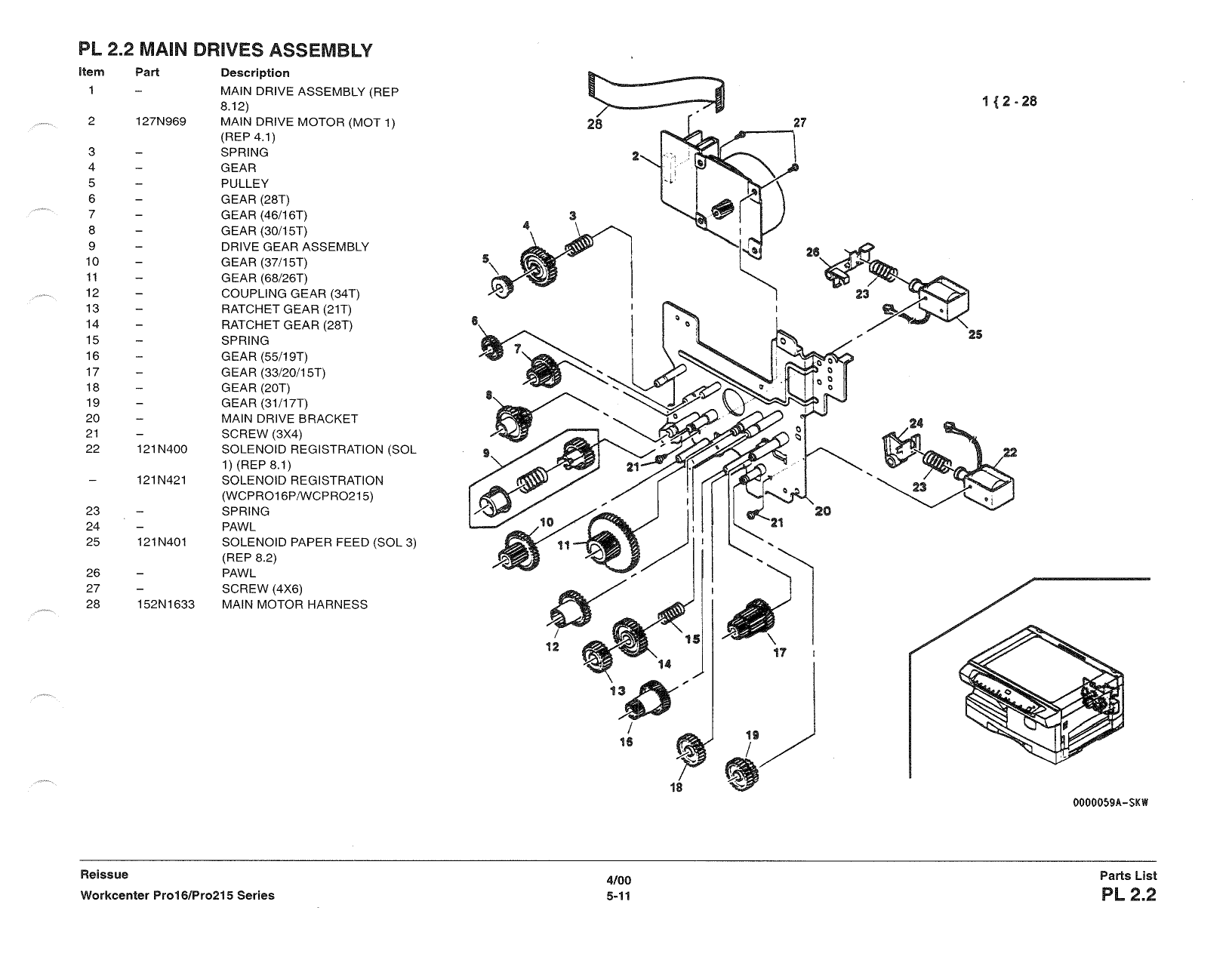 Xerox WorkCentre Pro-16fx 16p 215 Parts List and Service Manual-5